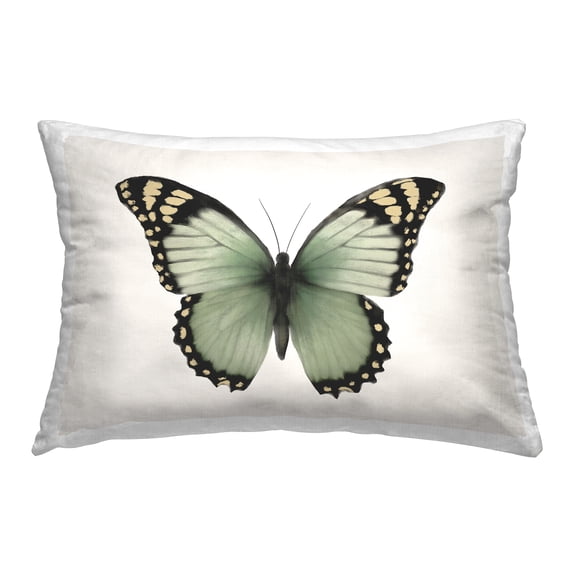 Stupell Industries Green Symmetrical Butterfly Decorative Printed Throw Pillow Design by Elizabeth Medley.