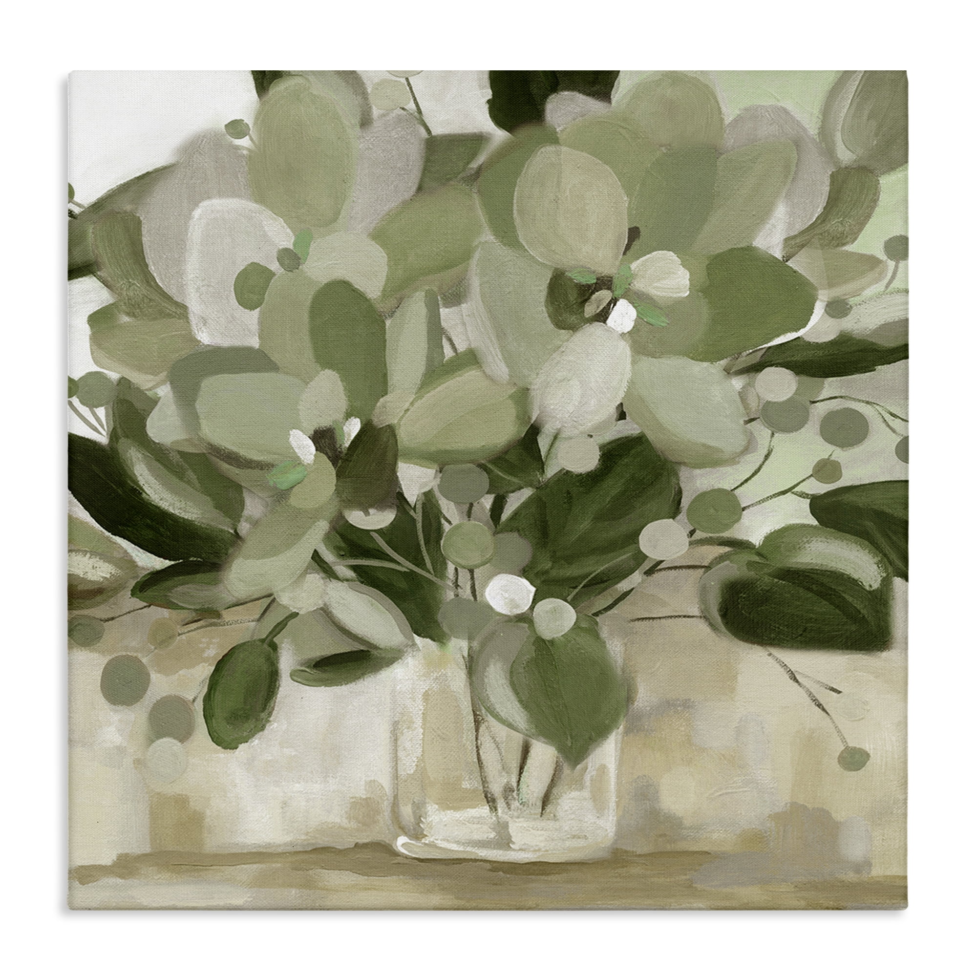 Stupell Industries Green Toned Bouquet Abstract Painting Wrapped Canvas Canvas Art Print Wall Art, 36 x 36