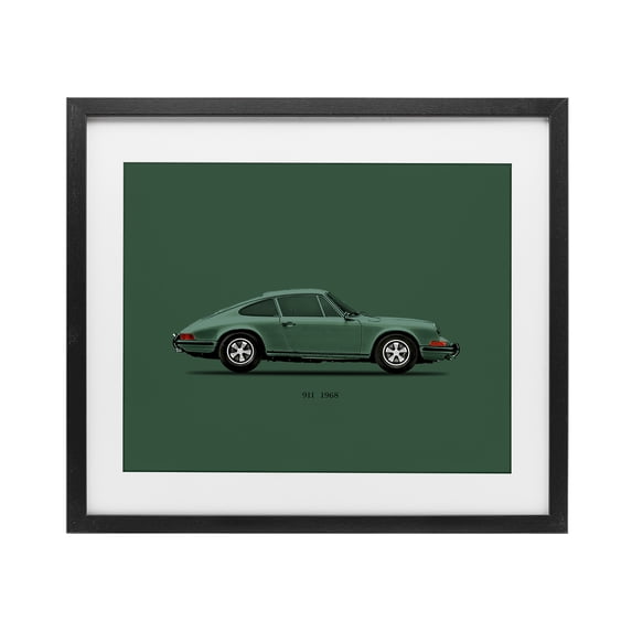 Stupell Industries Industrial Green Toned Classic Car Black Framed Print Under Glass, 16 x 13, by Mark Rogan