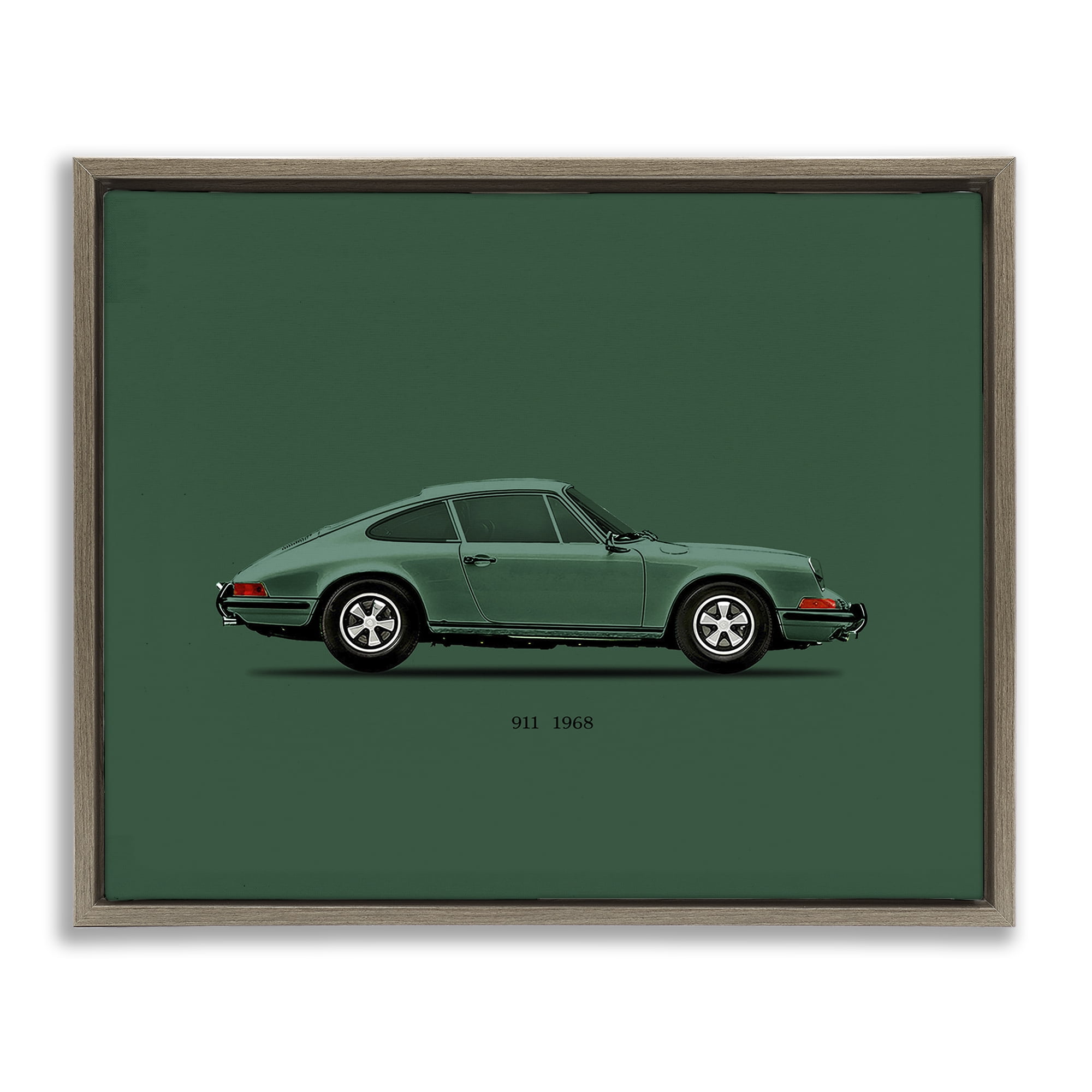 Stupell Industries Green Toned Classic Car Brown Framed Floater Canvas Wall Art, design by Mark Rogan