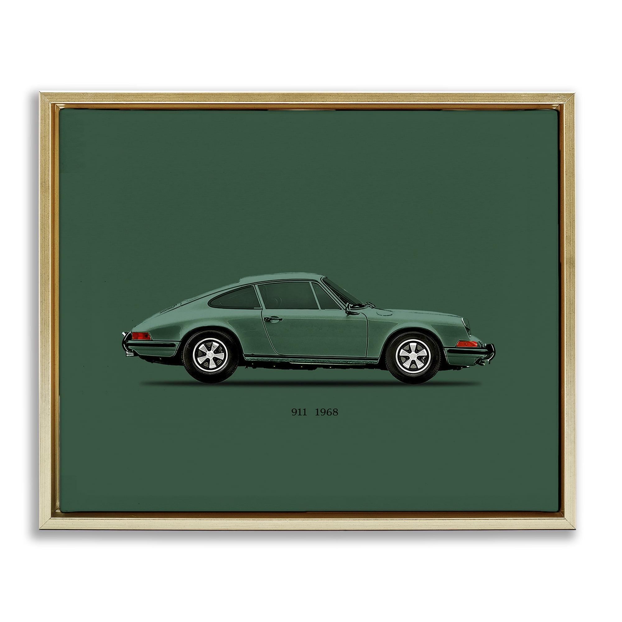 Stupell Industries Green Toned Classic Car Gold Framed Floater Canvas Wall Art, design by Mark Rogan