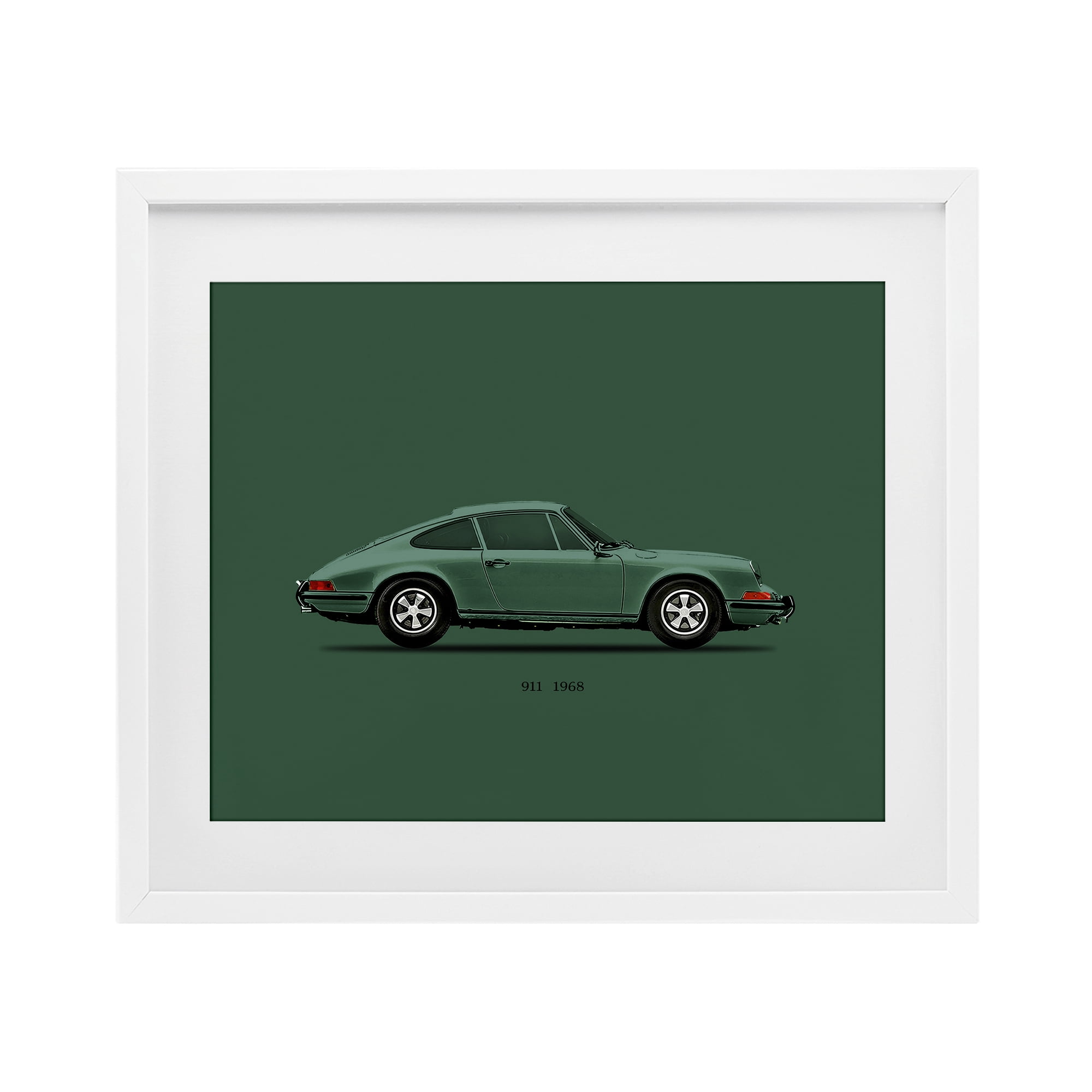 Stupell Industries Green Toned Classic Car White Framed Print Under Glass, design by Mark Rogan
