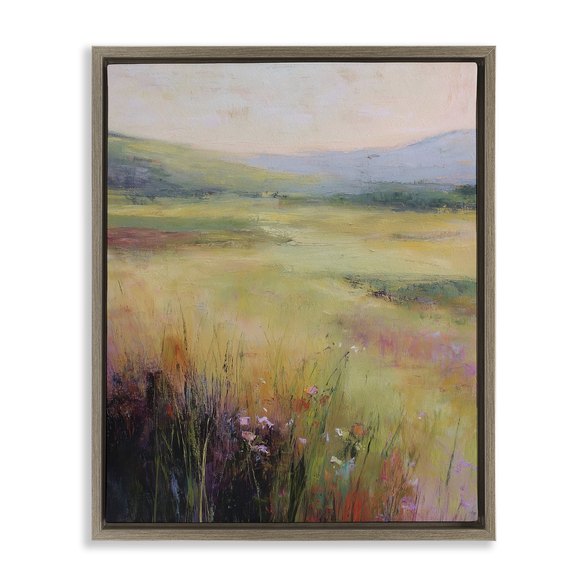 Stupell Industries Green Valley View Brown Framed Floater Canvas Wall Art, design by Svetlana Aleynikova