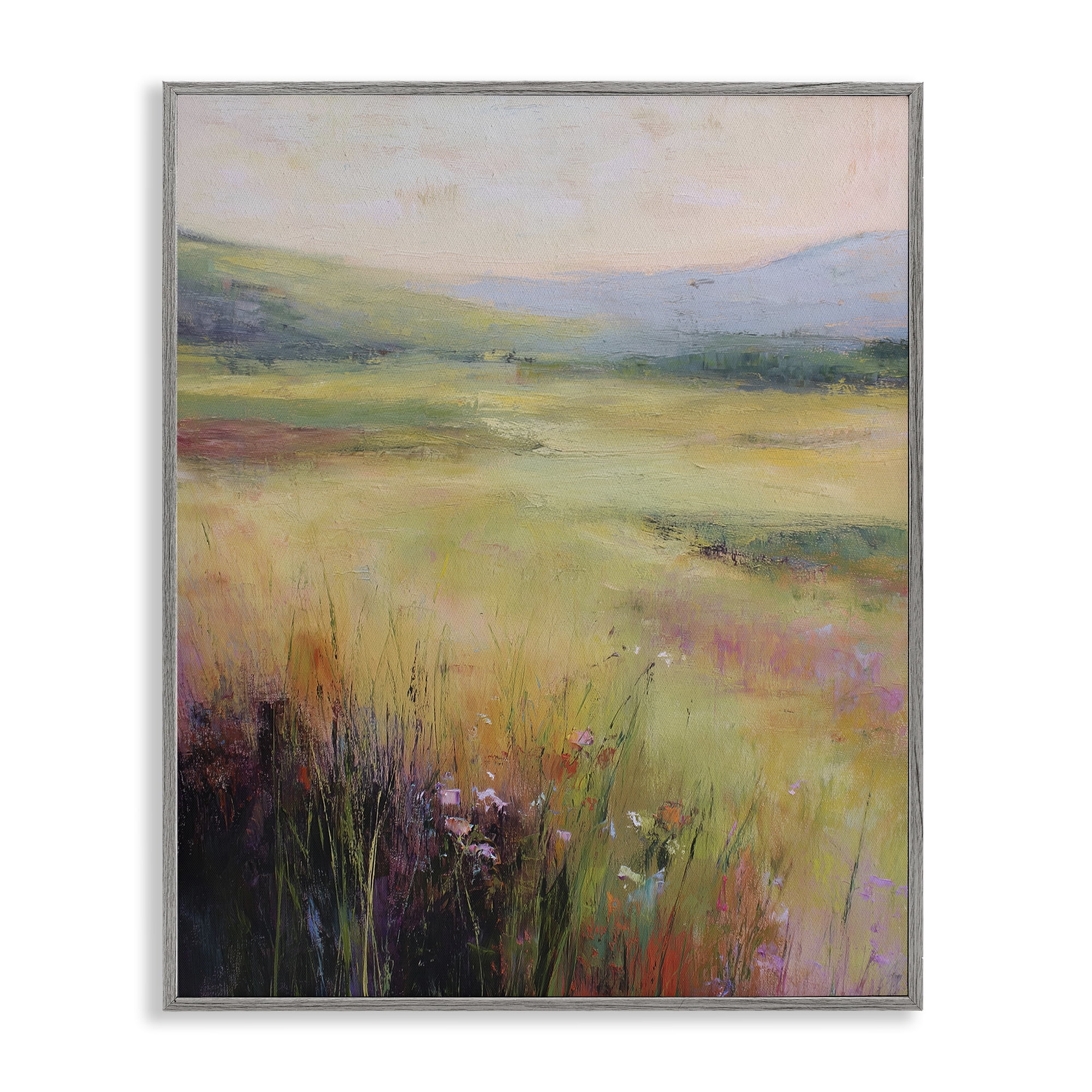 Stupell Industries Green Valley View Gray Framed Giclee Art, design by Svetlana Aleynikova