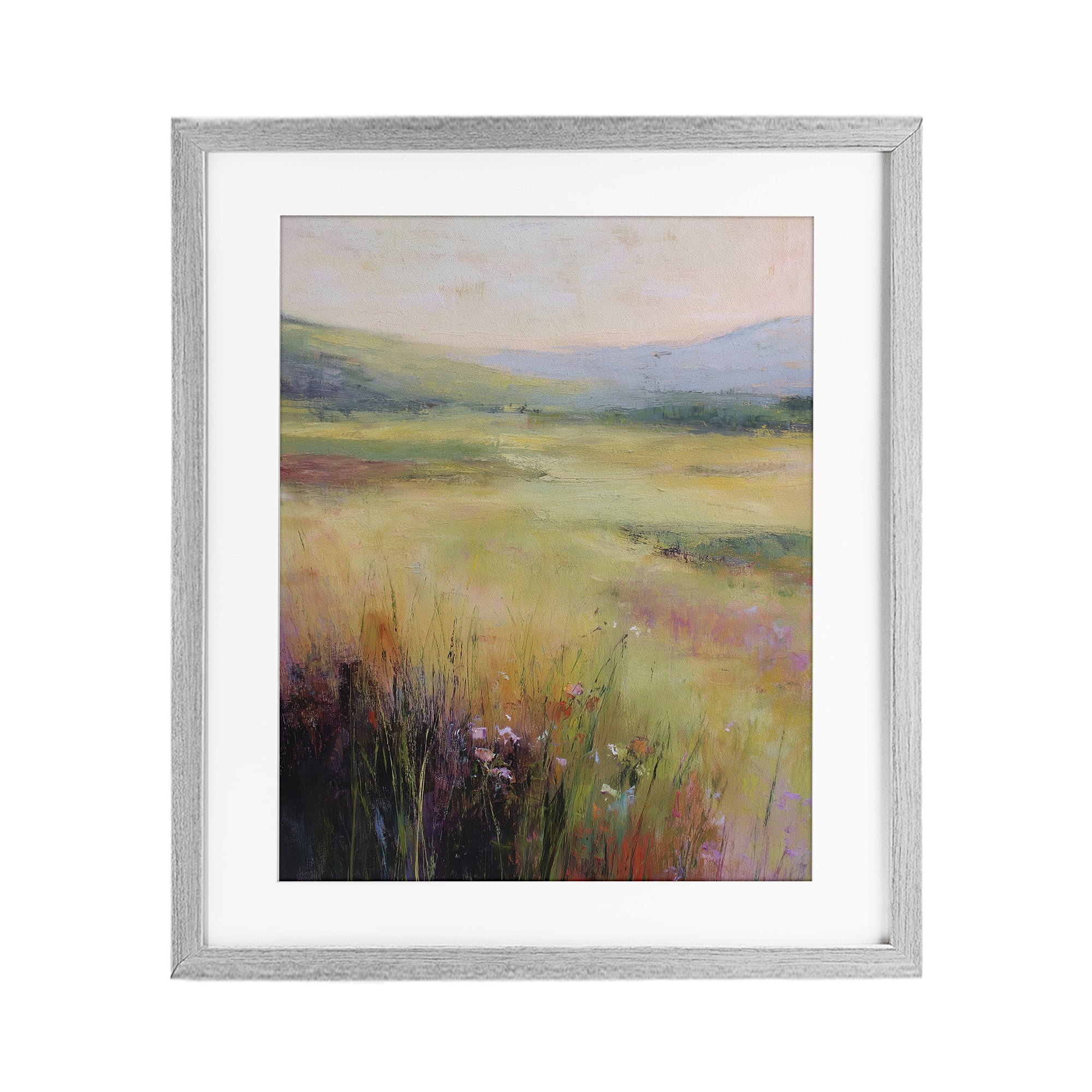 Stupell Industries Green Valley View Gray Framed Print Under Glass, design by Svetlana Aleynikova