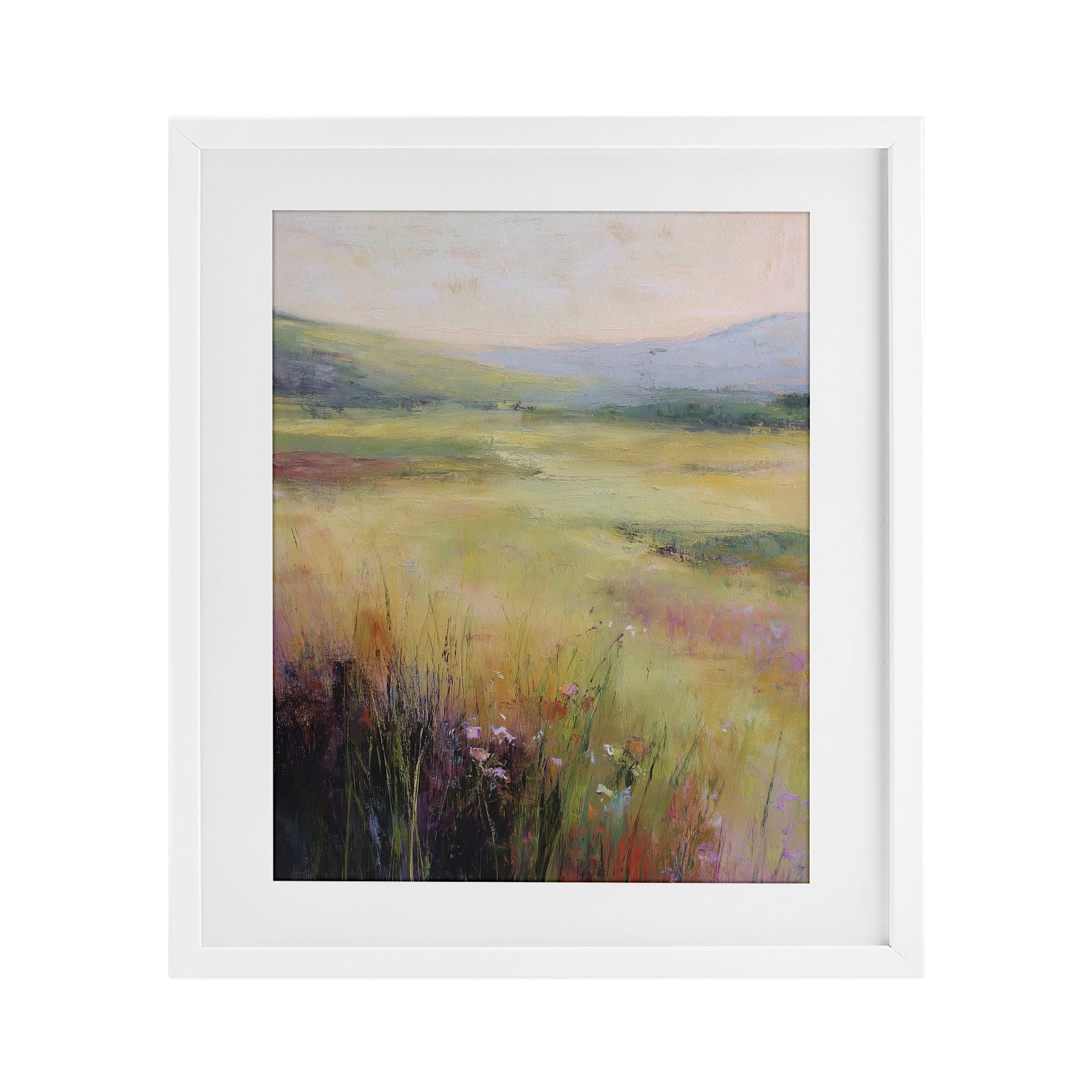 Stupell Industries Green Valley View White Framed Print Under Glass, design by Svetlana Aleynikova
