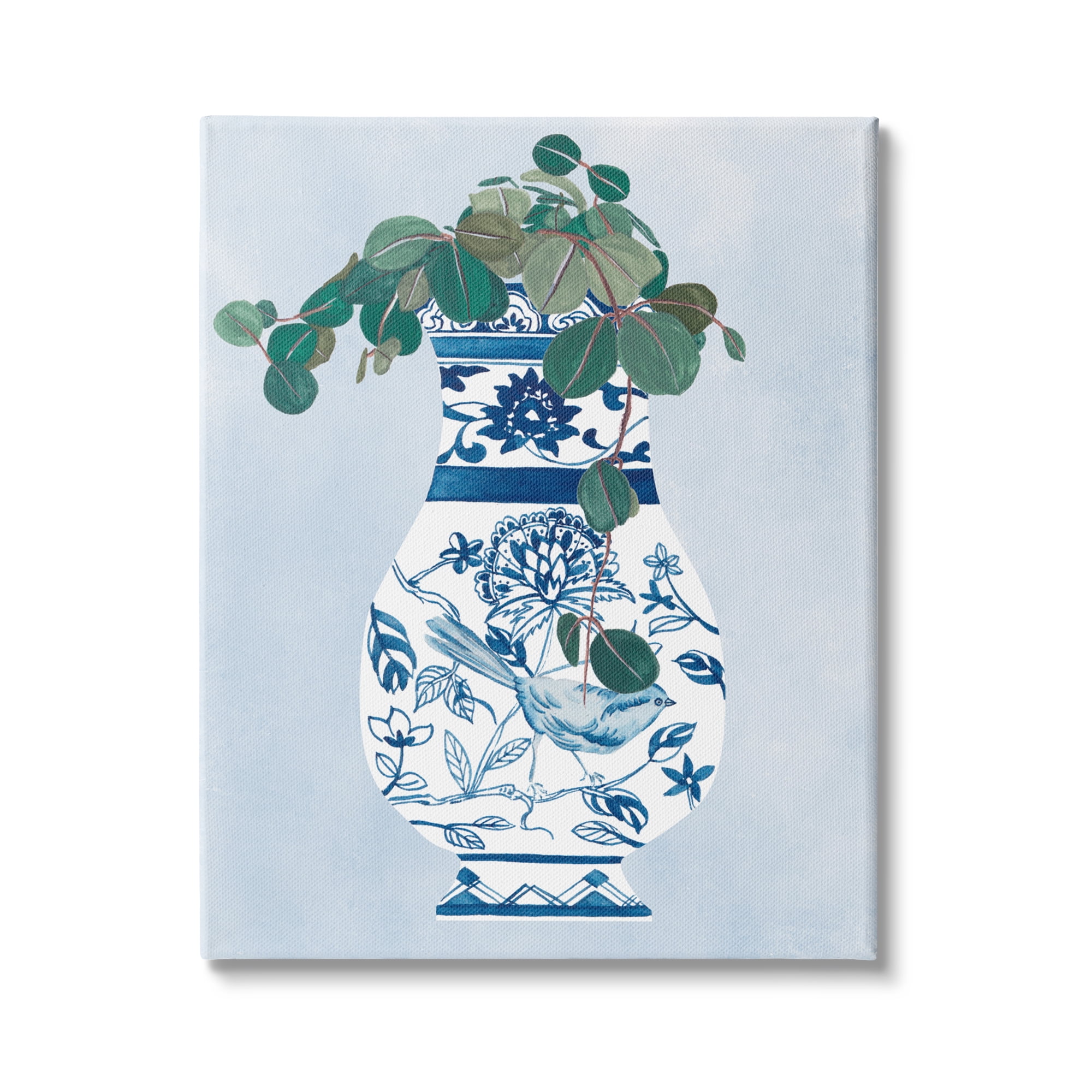 Stupell Industries Green Vine Plant Ornate Blue Bird Vase, 30 x 40, Design by Melissa WangÂ&nbsp;
