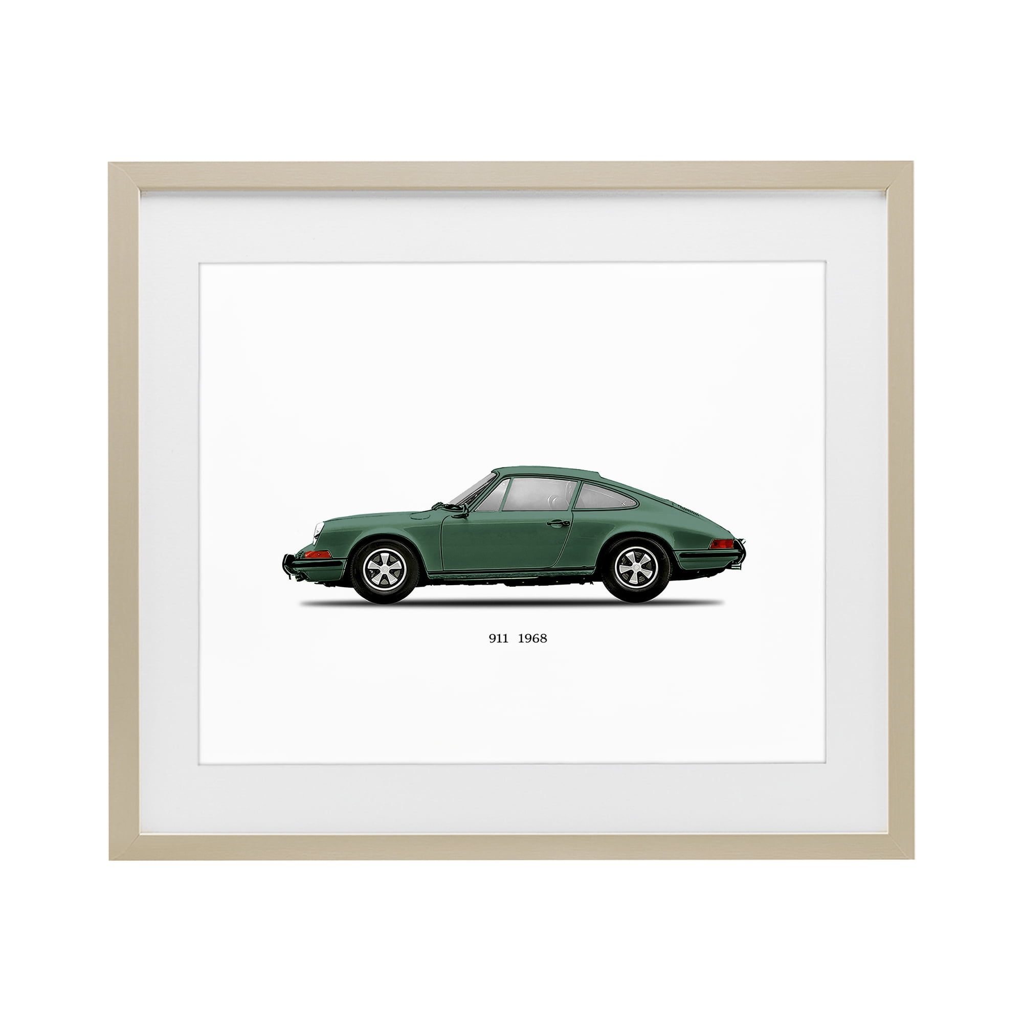 Stupell Industries Green Vintage Car Model Birch Framed Print Under Glass, design by Mark Rogan