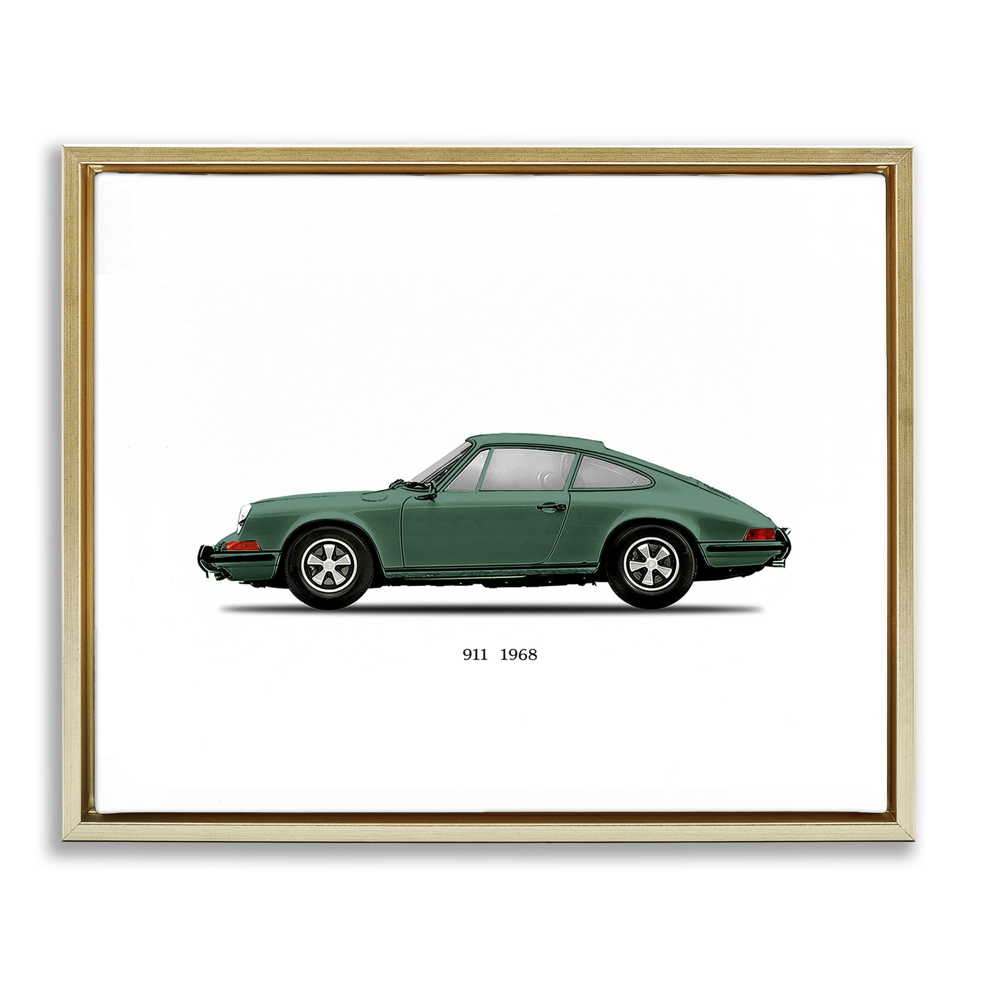 Stupell Industries Green Vintage Car Model Gold Framed Floater Canvas Wall Art, design by Mark Rogan