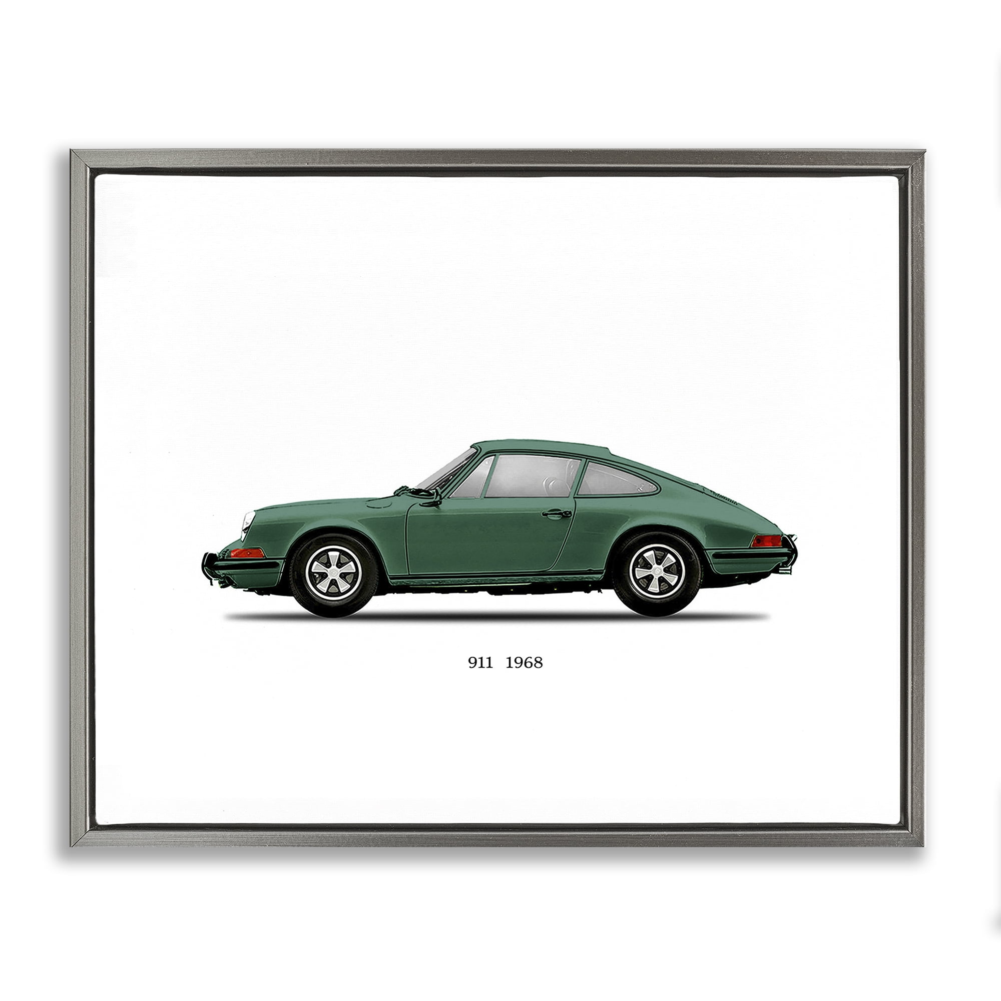 Stupell Industries Green Vintage Car Model Gray Framed Floater Canvas Wall Art, design by Mark Rogan