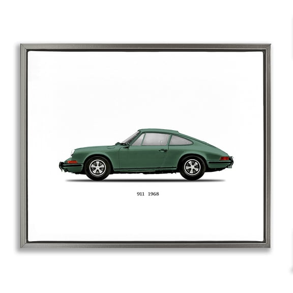 Stupell Industries Green Vintage Car Model Gray Framed Floater Canvas Wall Art, design by Mark Rogan