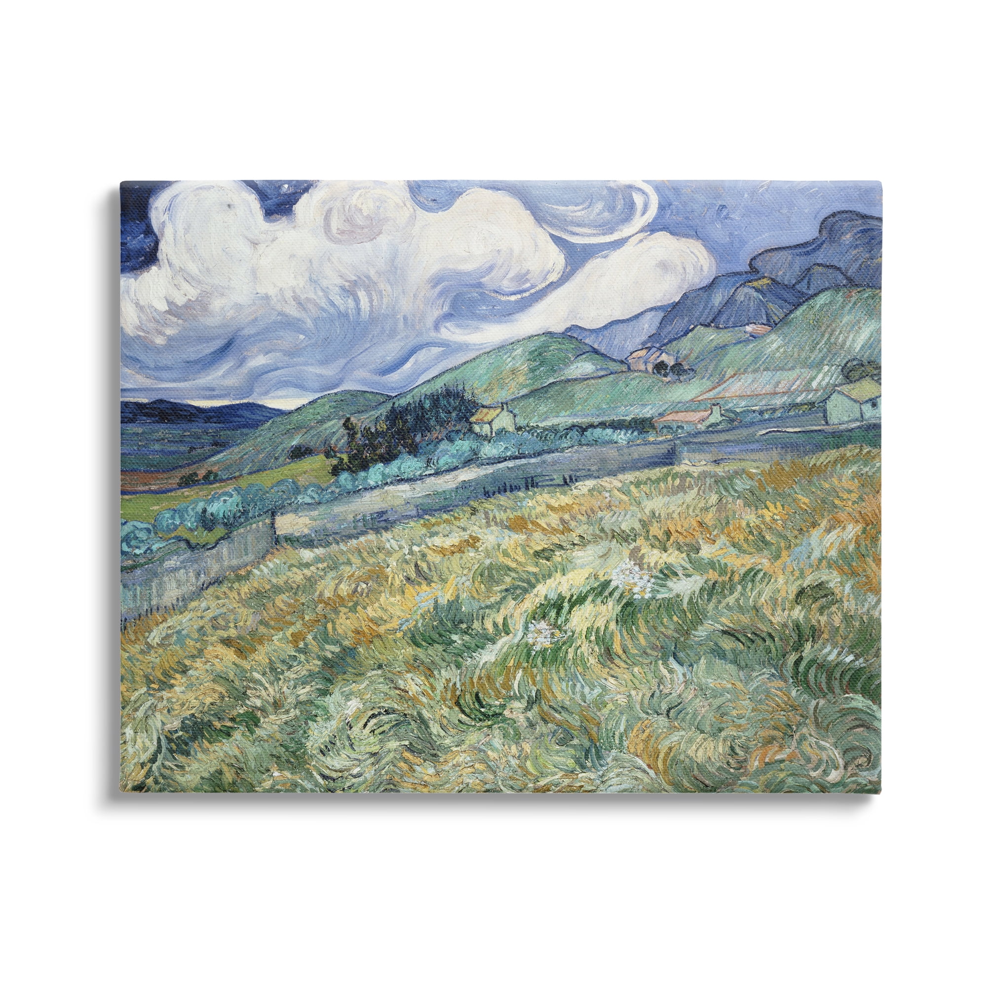 Stupell Industries Green Wheat Field Van Gogh Landscape Painting Gallery Wrapped Canvas Art Print Wall Art, 30 x 24