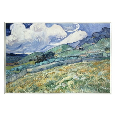 Stupell Industries Green Wheat Field Van Gogh Landscape Painting Unframed Art Print Wall Art, 15 x 10
