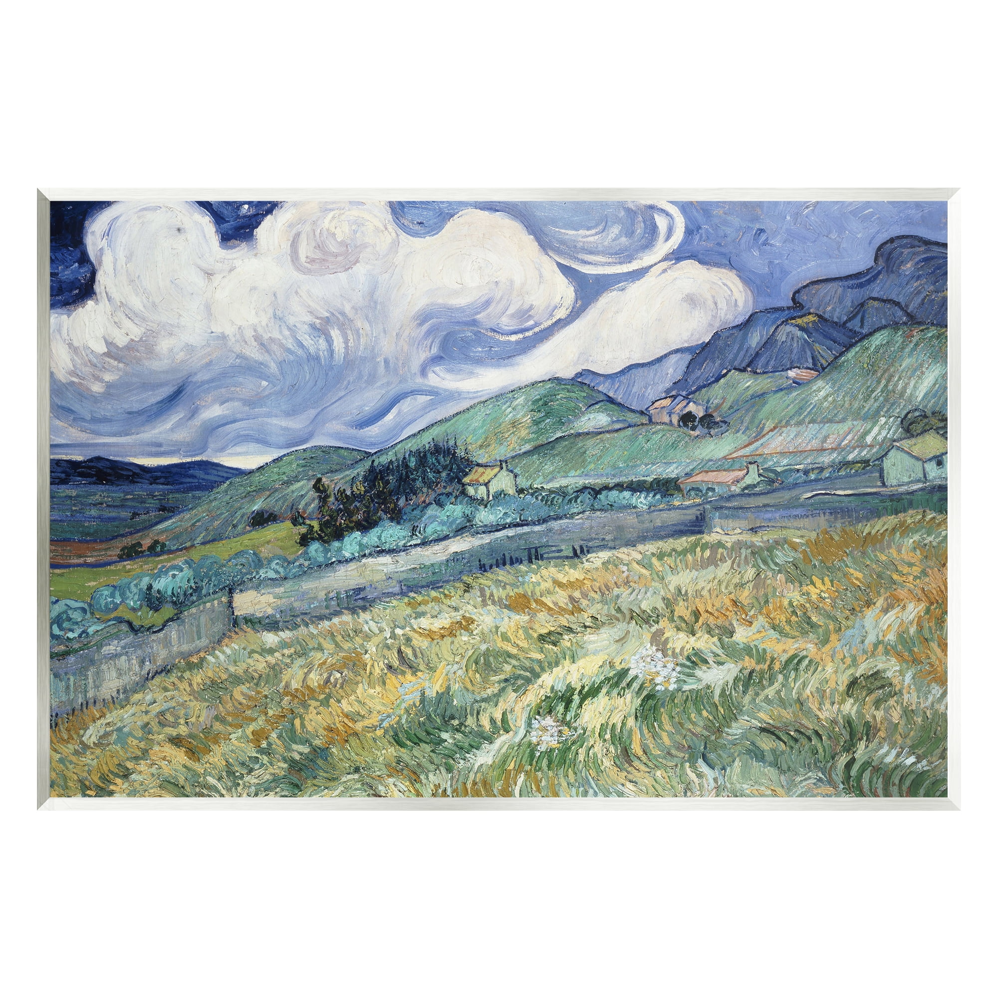 Stupell Industries Green Wheat Field Van Gogh Landscape Painting Unframed Art Print Wall Art, 19 x 13