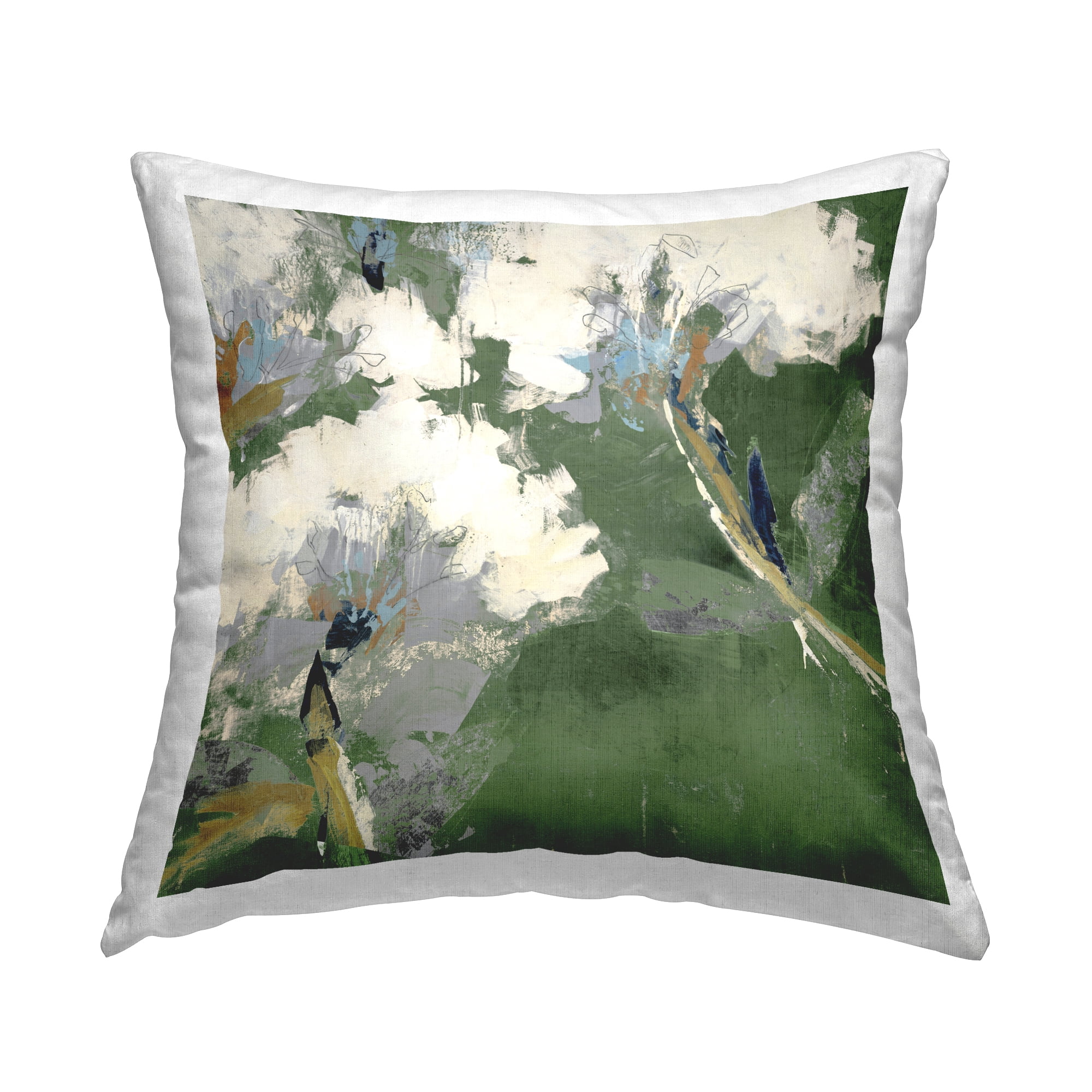 Stupell Industries Green & White Botanicals Decorative Printed Throw Pillow Design by Liz Jardine.
