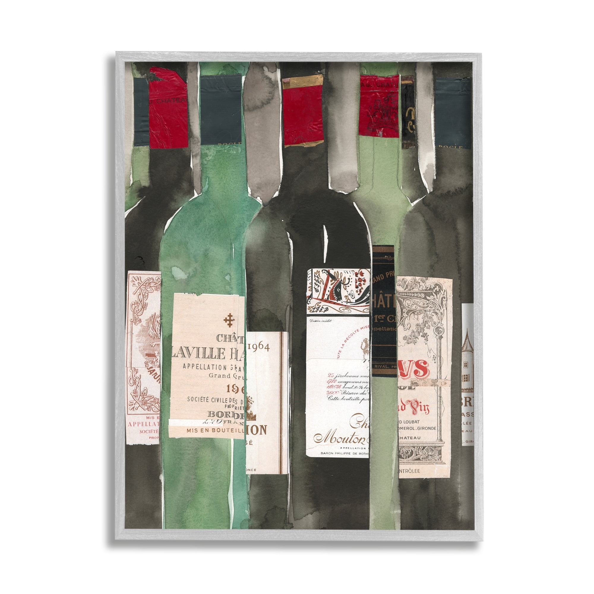 Stupell Industries Green Wine Champagne Bottles Closeup Vintage Style , 16 x 20, Design by Samuel Dixon