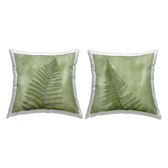 Stupell Industries Green Woodland Fern Leaves Printed Throw Pillow Design by Ziwei Li (Set of 2)