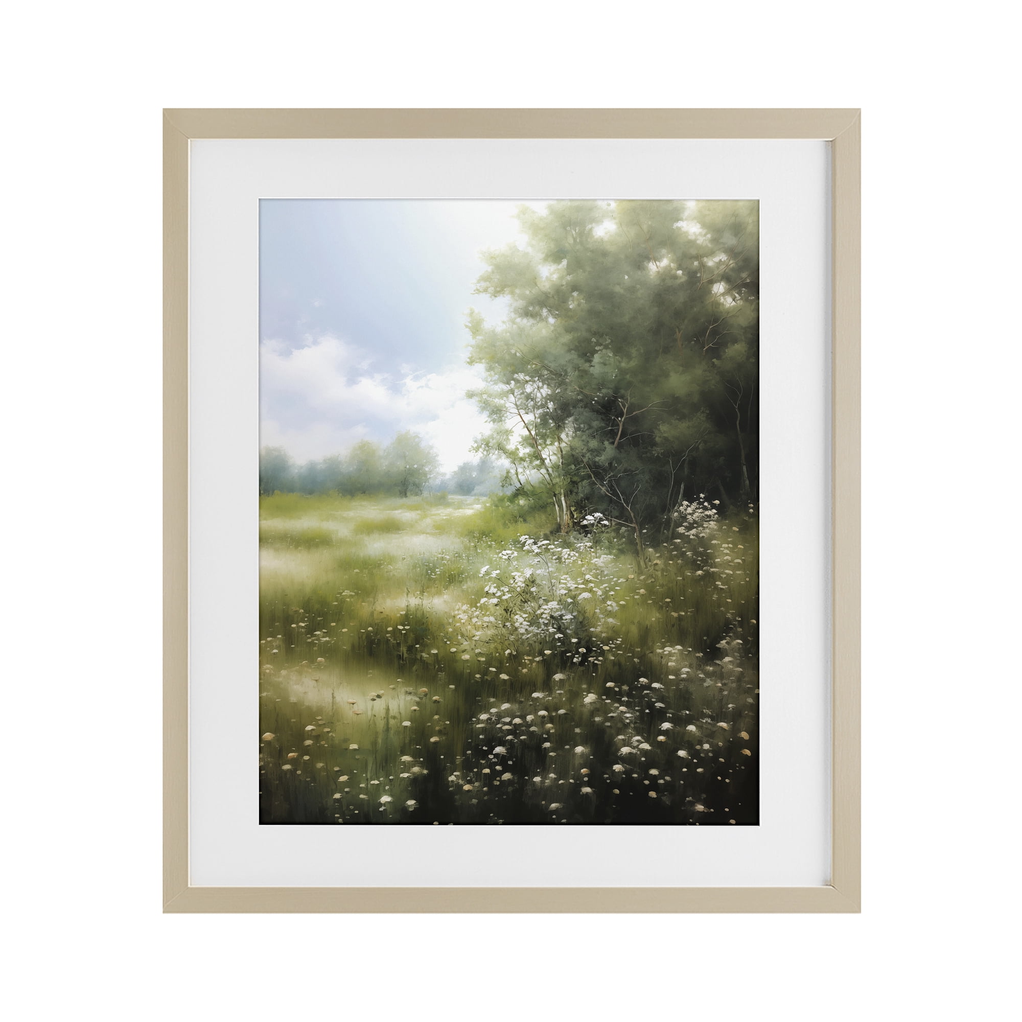 Stupell Industries Greener Pastures Landscape Birch Framed Print Under Glass, design by Heidi Kuntz