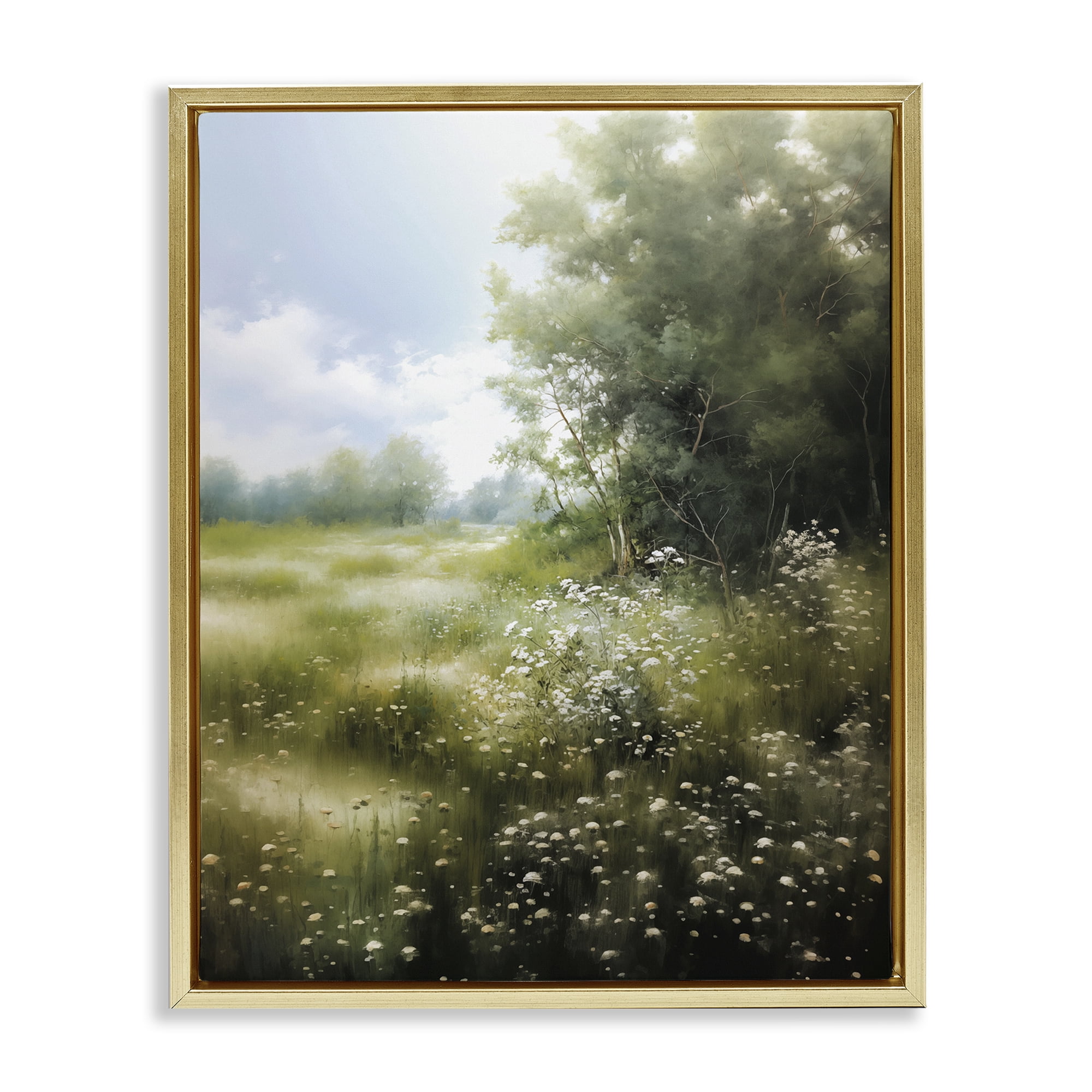 Stupell Industries Greener Pastures Landscape Gold Framed Floater Canvas Wall Art, design by Heidi Kuntz