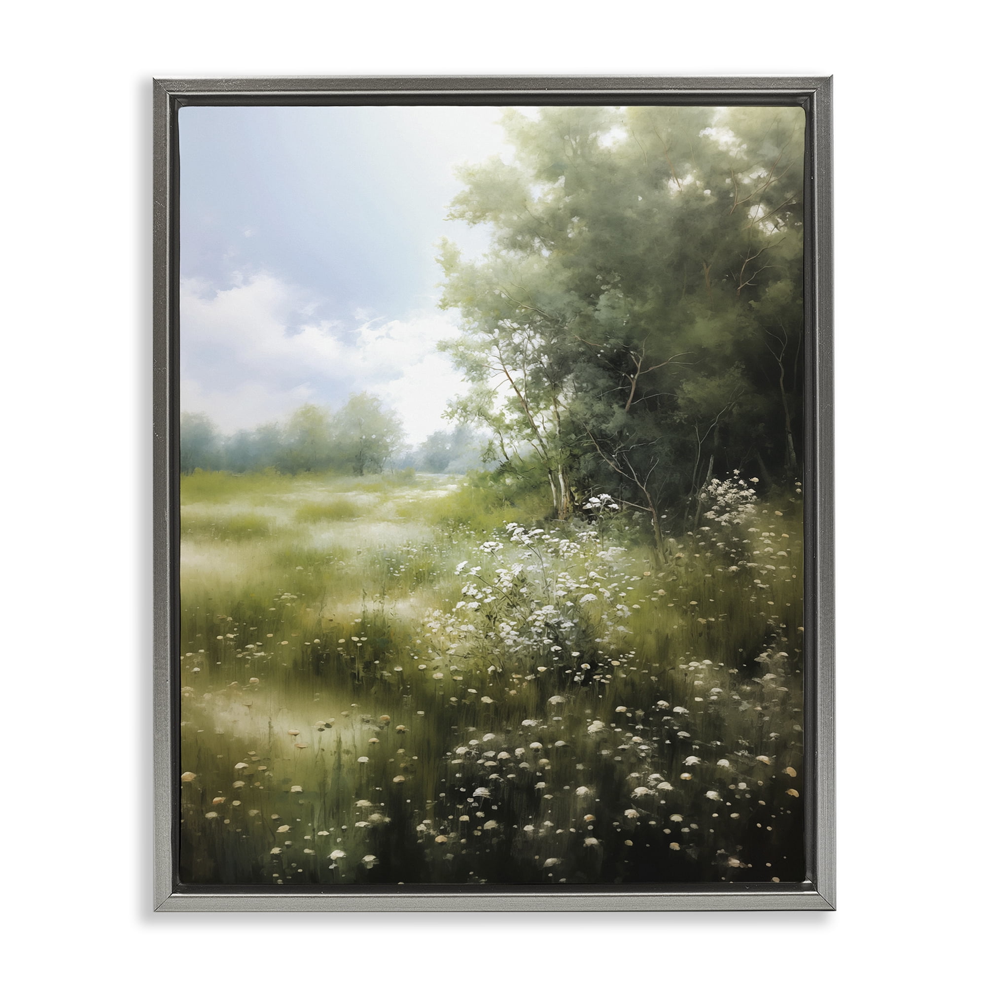 Stupell Industries Greener Pastures Landscape Gray Framed Floater Canvas Wall Art, design by Heidi Kuntz