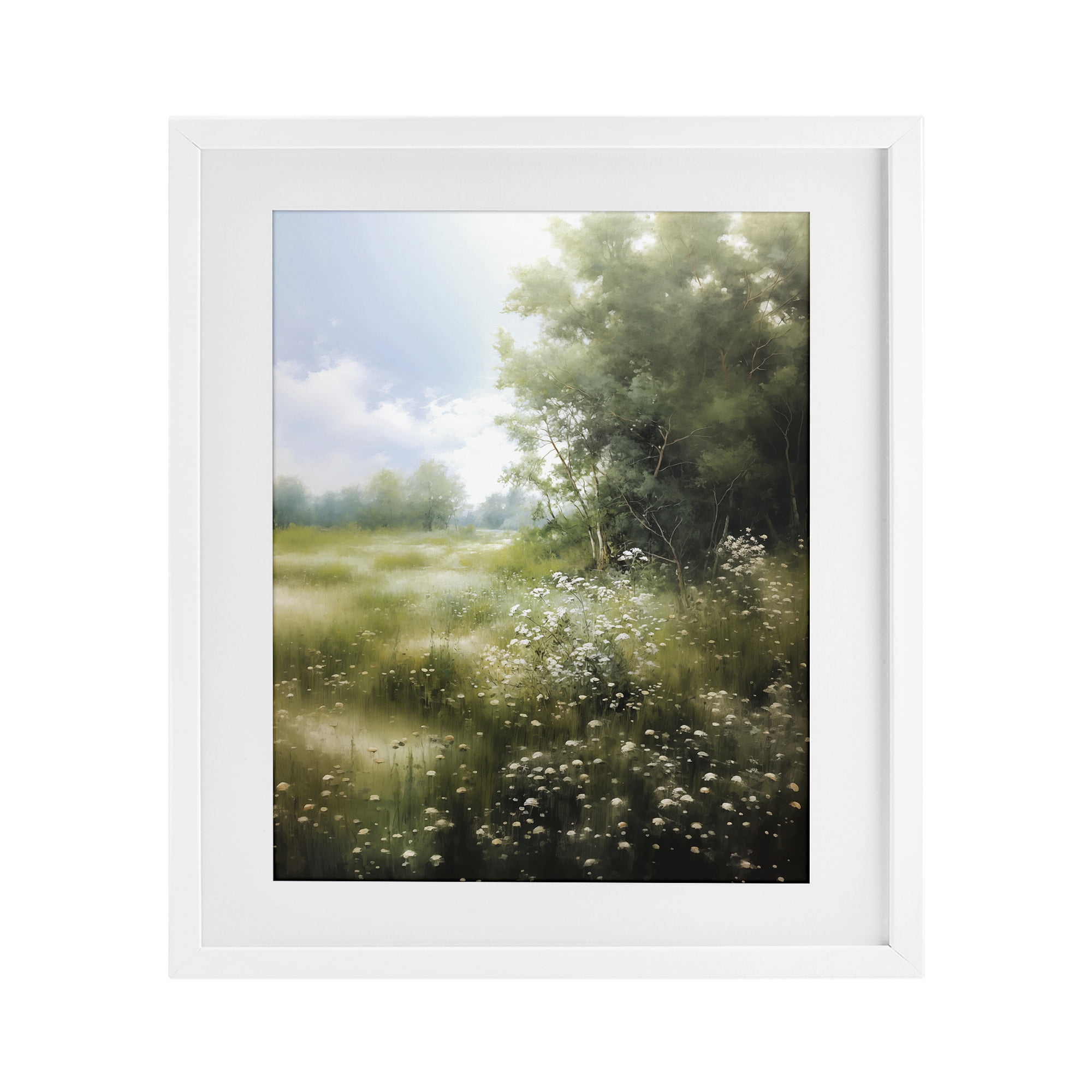 Stupell Industries Greener Pastures Landscape White Framed Print Under Glass, design by Heidi Kuntz