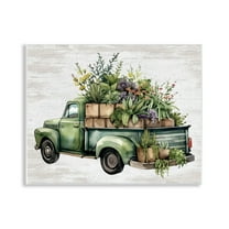Stupell Industries Greenery Filled Truck Transportation Painting Unframed Art Print Wall Art, 14 x 11