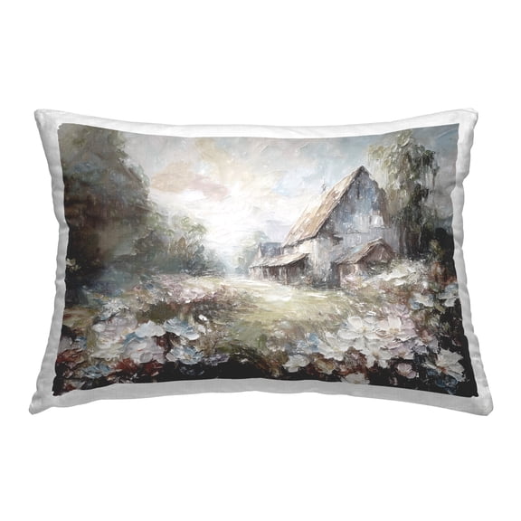Stupell Industries Grey Abstract Cottage Decorative Printed Throw Pillow, 14 x 20