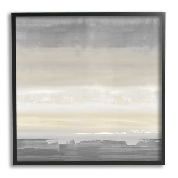Stupell Industries Grey Abstract Landscape Abstract Painting Black Framed Art Print Wall Art, 12 x 12
