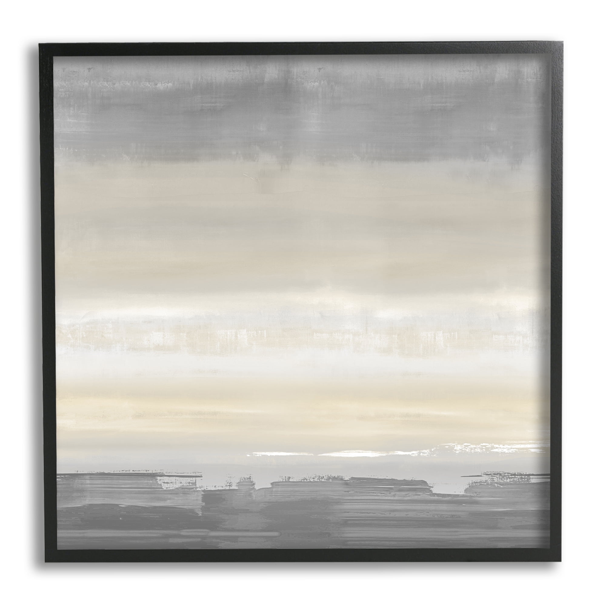 Stupell Industries Grey Abstract Landscape Abstract Painting Black Framed Art Print Wall Art, 24 x 24