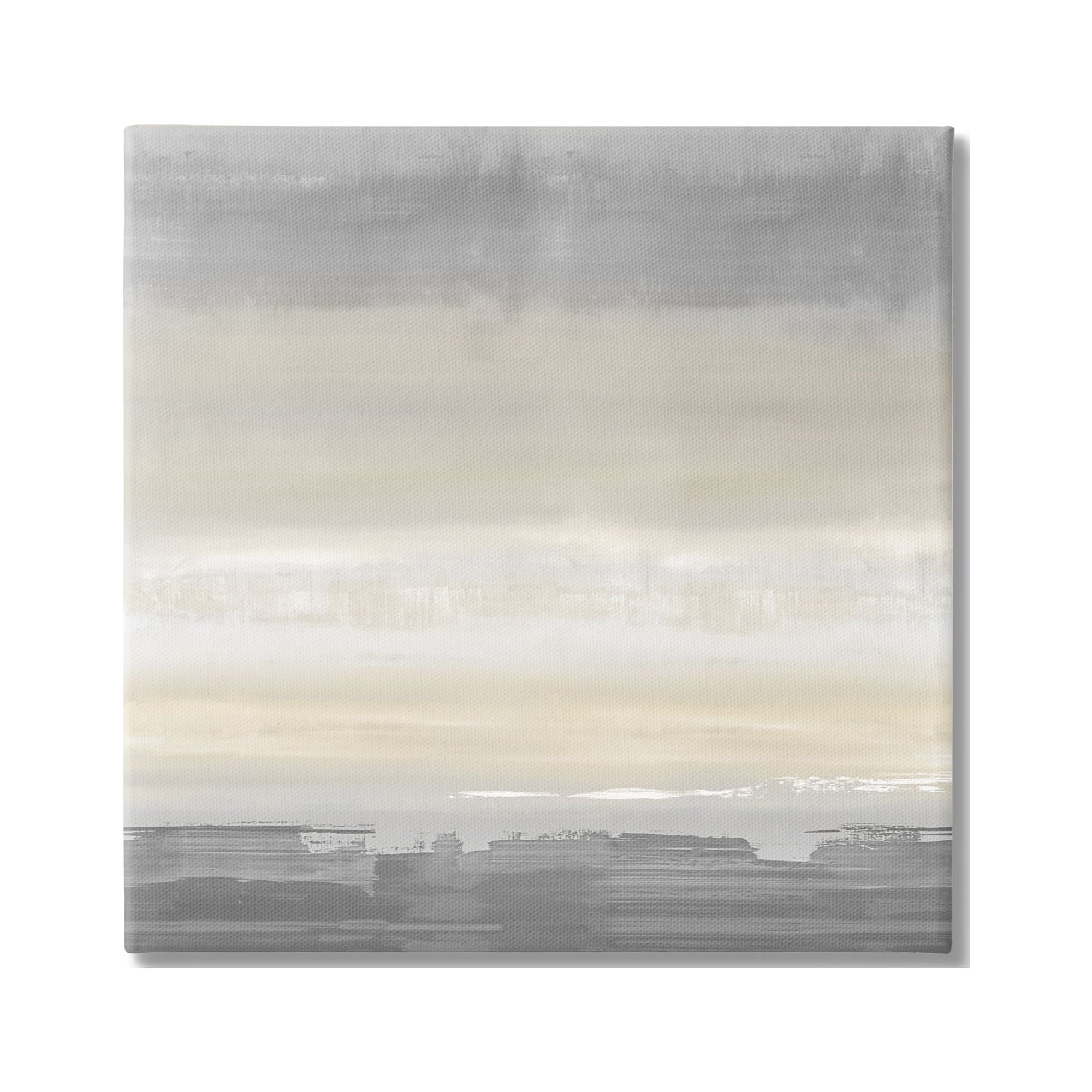 Stupell Industries Grey Abstract Landscape Abstract Painting Gallery Wrapped Canvas Art Print Wall Art, 30 x 30