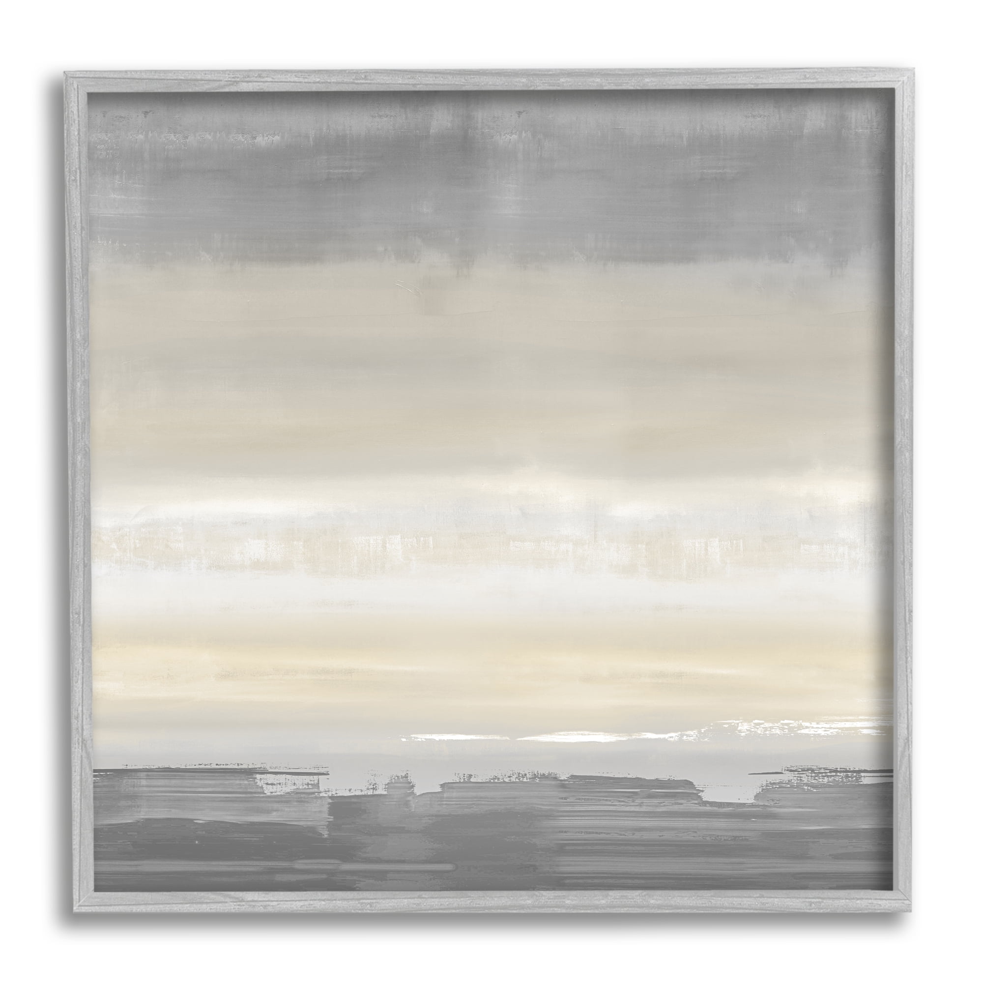 Stupell Industries Grey Abstract Landscape Abstract Painting Gray Framed Art Print Wall Art, 24 x 24