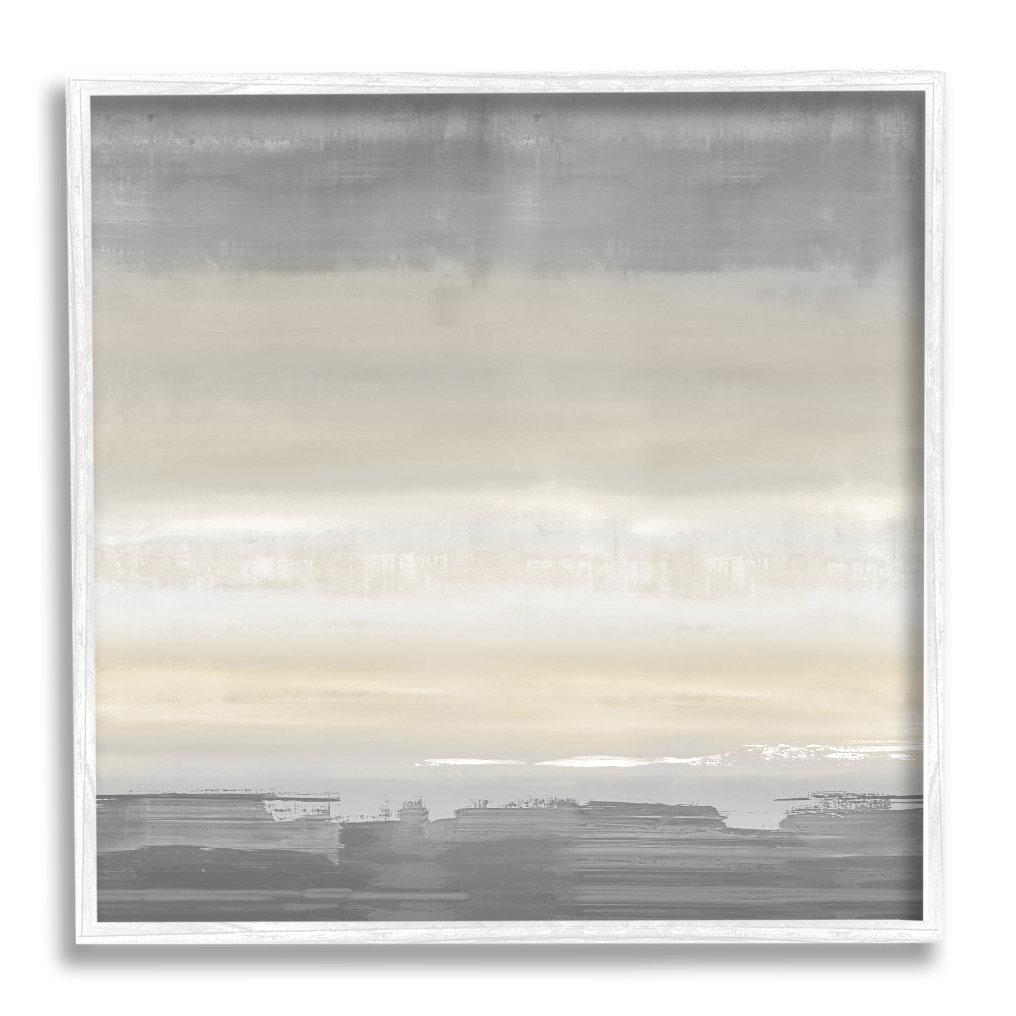 Stupell Industries Grey Abstract Landscape Abstract Painting White Framed Art Print Wall Art, 12 x 12