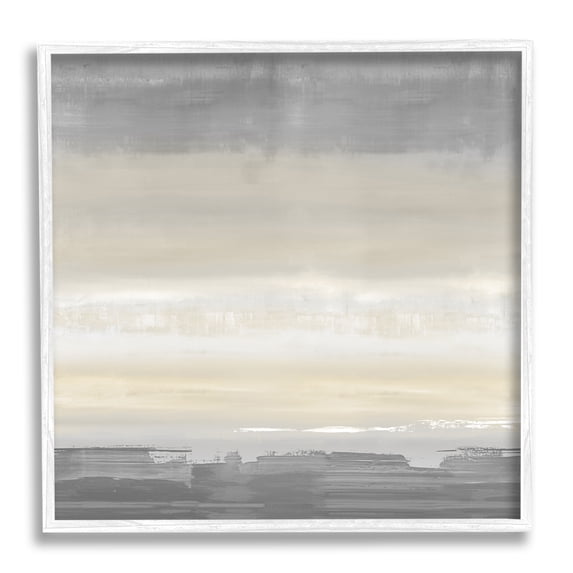 Stupell Industries Grey Abstract Landscape Abstract Painting White Framed Art Print Wall Art, 12 x 12