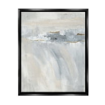 Stupell Industries Grey Abstract Movement Abstract Painting Black Floater Framed Canvas Art Print Wall Art, 17 x 21