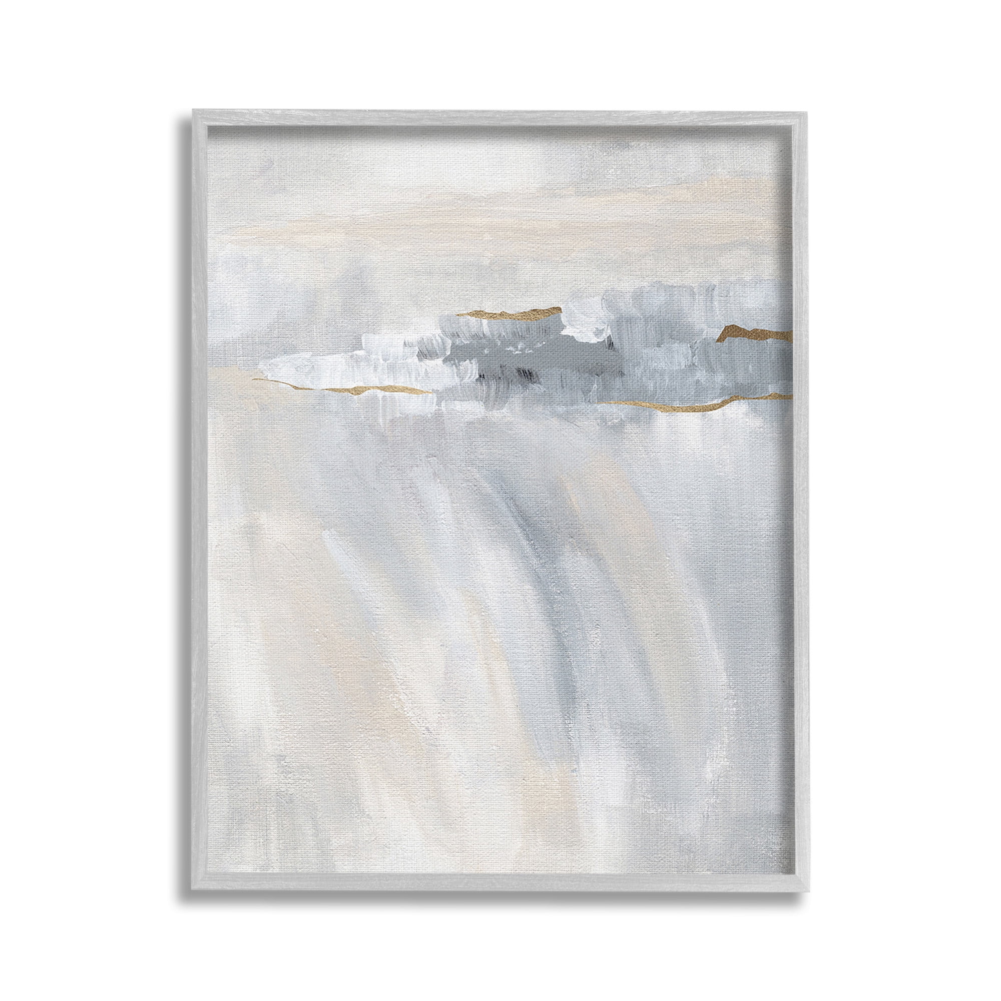 Stupell Industries Grey Abstract Movement Abstract Painting Gray Framed Art Print Wall Art, 16 x 20