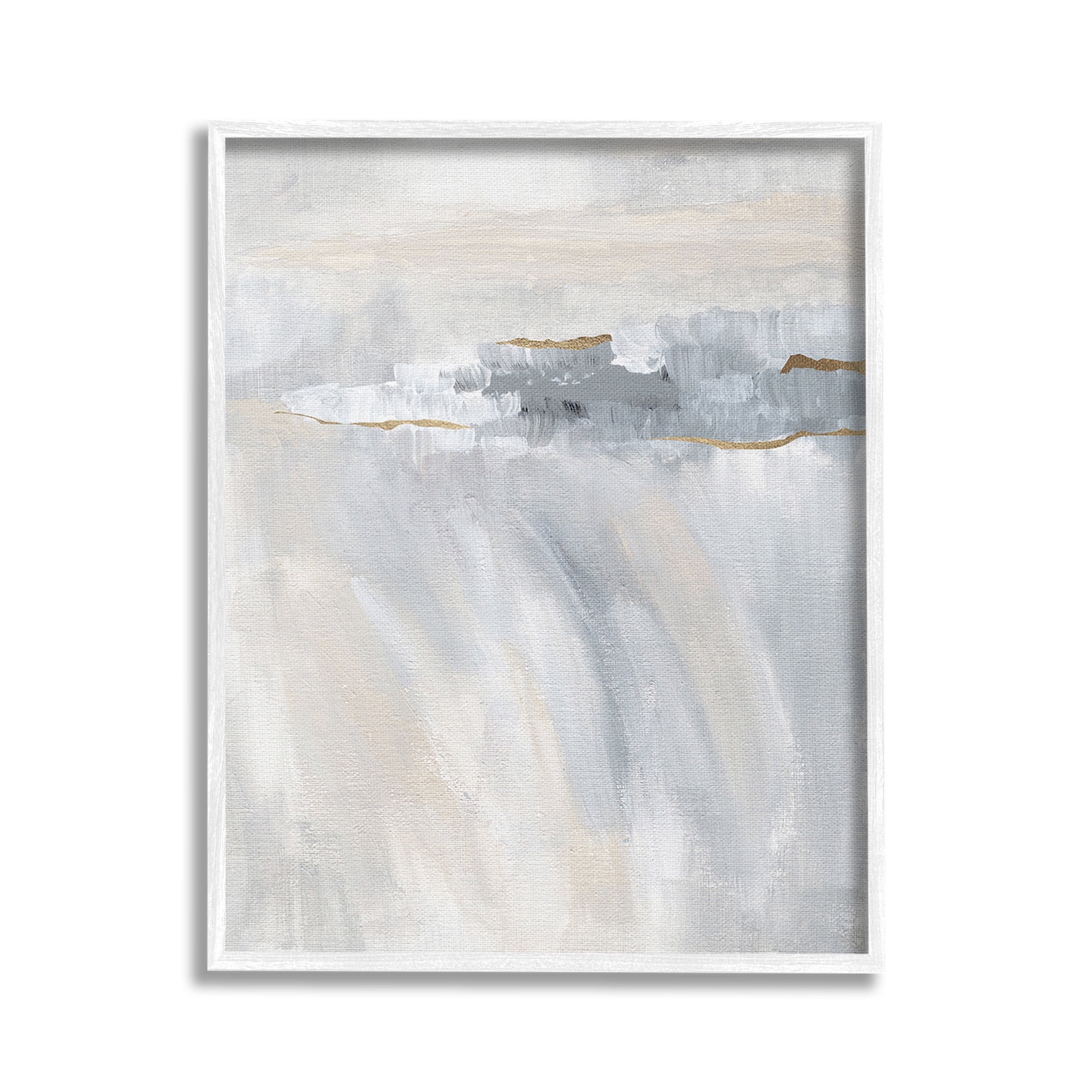 Stupell Industries Grey Abstract Movement Abstract Painting White Framed Art Print Wall Art, 16 x 20