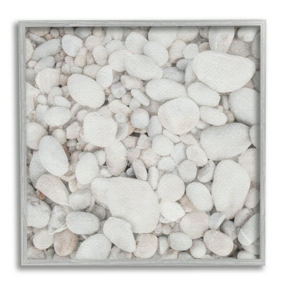 Stupell Industries Grey Beach Pebbles Nature Painting Gray Framed Art Print Wall Art, 24 x 24