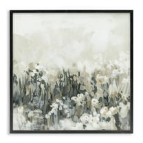 Stupell Industries Grey & Beige Landscape Abstract Painting Black Framed Art Print Wall Art, 12 x 12
