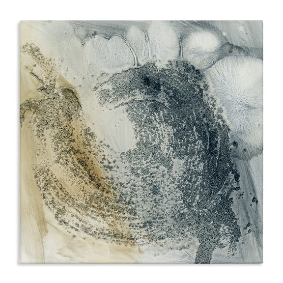 Stupell Industries Grey & Beige Paint Stroke Abstract Painting Gallery Wrapped Canvas Art Print Wall Art, 17 x 17