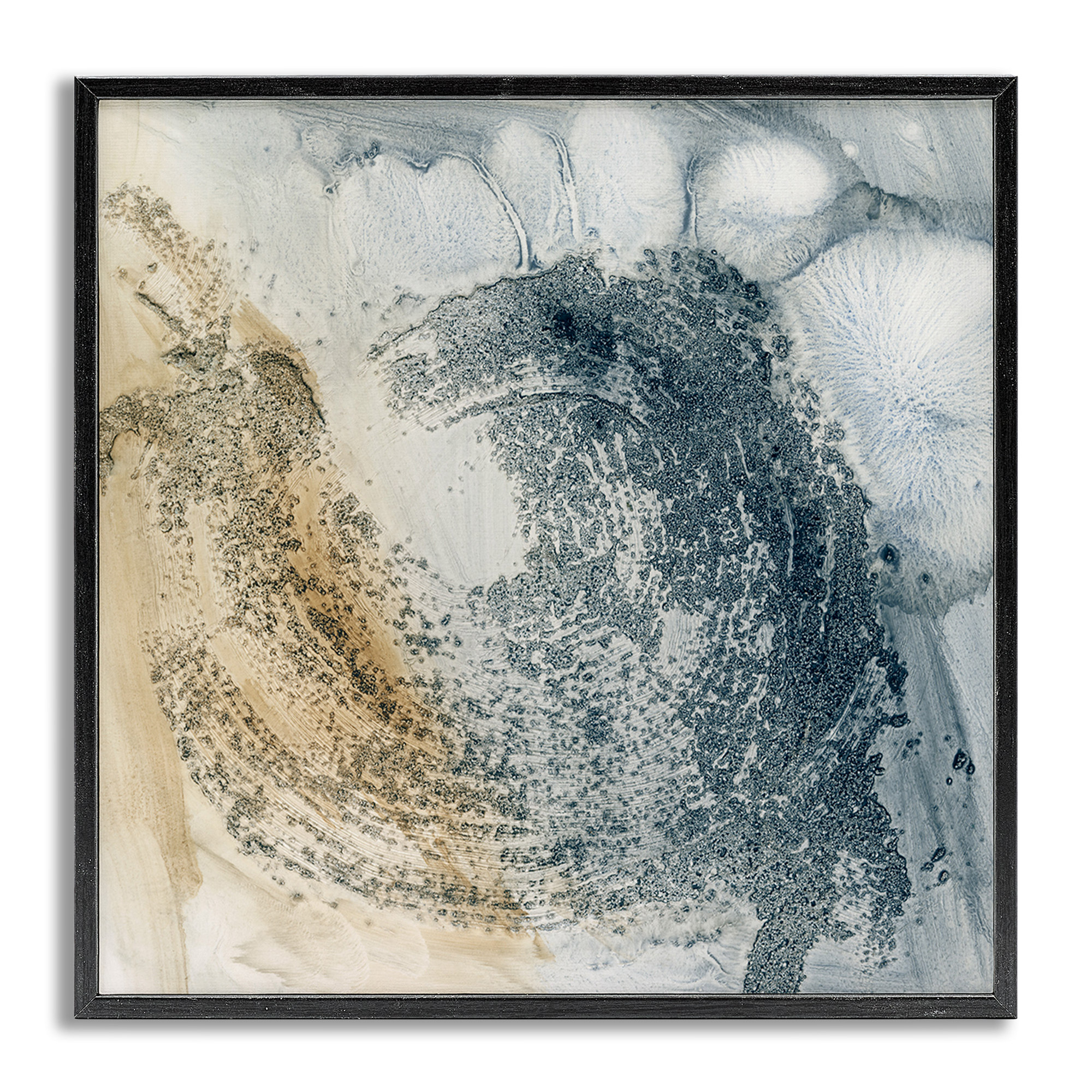 Stupell Industries Grey & Beige Paint Stroke Abstract Painting Gray Framed Art Print Wall Art, 24 x 24