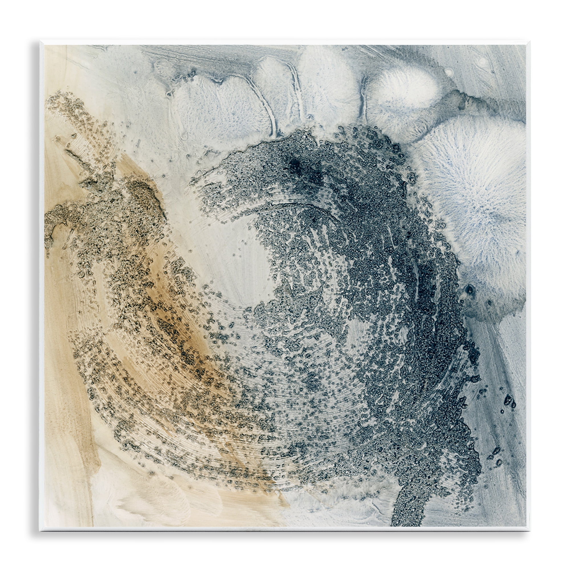 Stupell Industries Grey & Beige Paint Stroke Abstract Painting Unframed Art Print Wall Art, 12 x 12