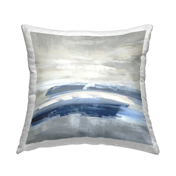 Stupell Industries Grey Blue Abstract Composition Printed Throw Pillow Design by Jake Messina