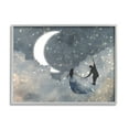 thumbnail image 1 of Stupell Industries Grey and Blue Celestial Love Sky Swinging by the Crescent Moon and Stars Graphic Art Gray Framed Art Print Wall Art, 16x20, by Victoria Borges, 1 of 6