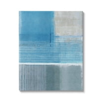 Stupell Industries Grey & Blue Painting Abstract Painting Gallery Wrapped Canvas Art Print Wall Art, 16 x 20