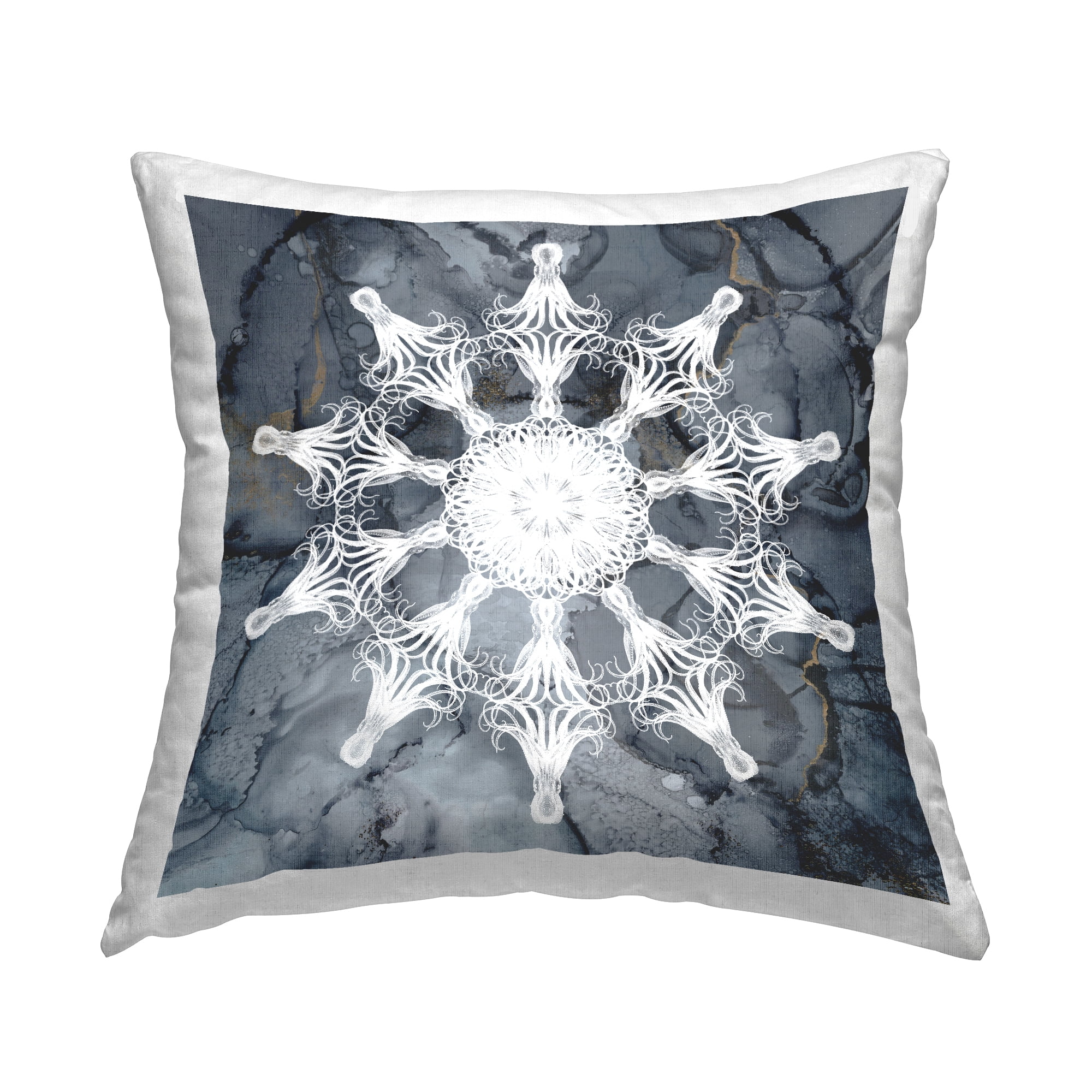 Stupell Industries Grey Boho Fractal Decorative Printed Throw Pillow, 18 x 18