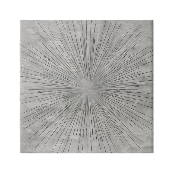 Stupell Industries Grey Burst Pattern Abstract Painting Gallery Wrapped Canvas Print Wall Art, 30 x 30