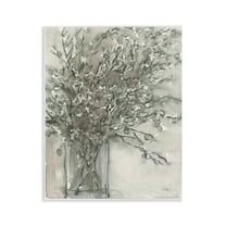 Stupell Industries Grey Charcoal Bouquet Plants & Flowers Painting Unframed Art Print Wall Art, 11 x 14