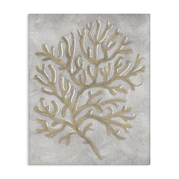 Stupell Industries Grey Coral Drawing Canvas Wall Art design by Patti Bishop, 30 x 24