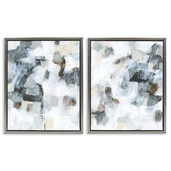 Stupell Industries Contemporary Grey Faded Abstraction Gray 2pc Floating Frame Art Set, 17 x 21 each, by June Erica Vess