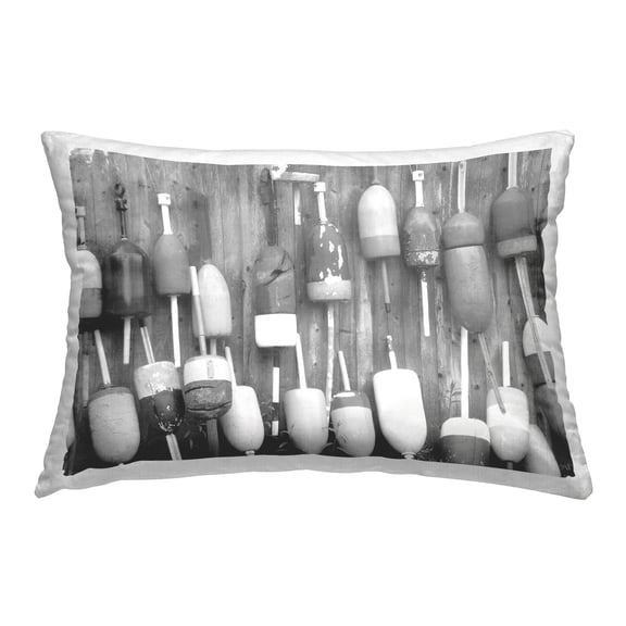 Stupell Industries Grey Fishing Bobbers Decorative Printed Throw Pillow Design by Lil' Rue
